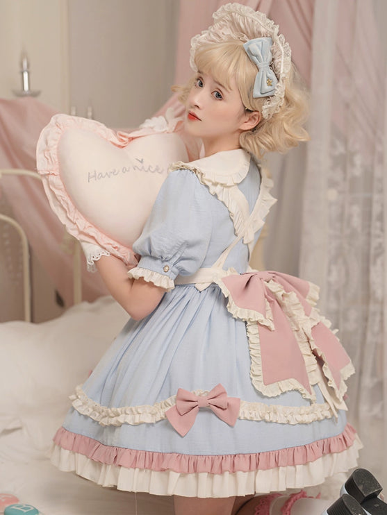 Lolita Cute Sweet Maid-Inspired Puff Short Sleeve Princess OP Lolita Dress