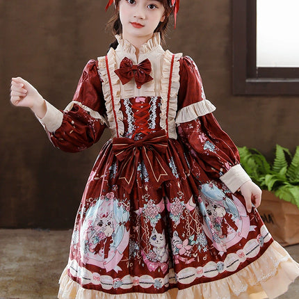 Japanese Style Girls' Lolita Dress - Big Kids Birthday Princess Dress Set, New Autumn Collection