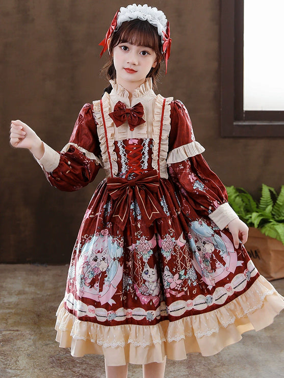 Japanese Style Girls' Lolita Dress - Big Kids Birthday Princess Dress Set, New Autumn Collection