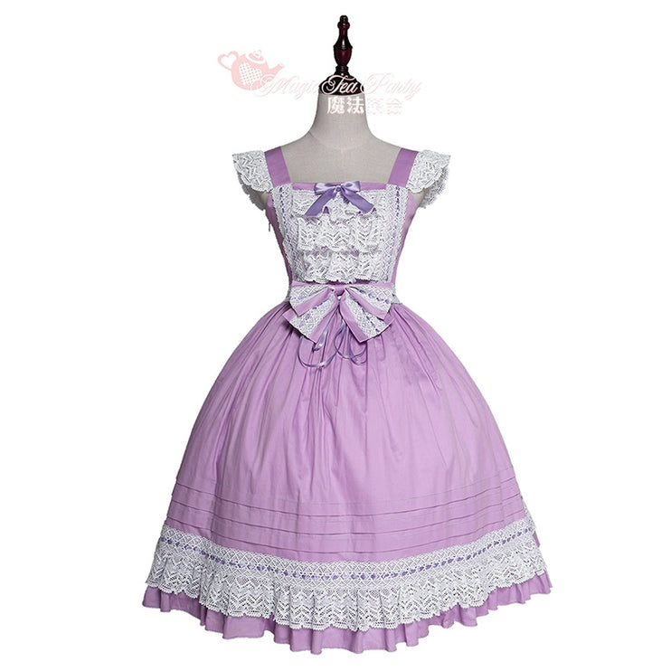 Elegant Multicolored Lolita Dress with Bow Details    OP & JSK