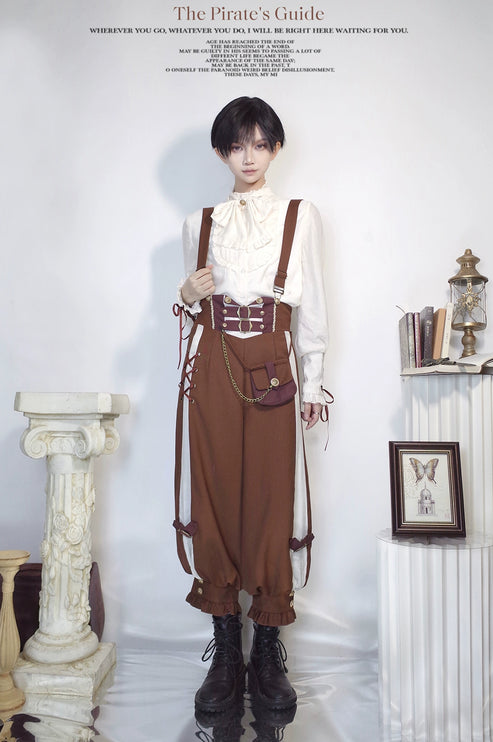 S-XL Ouji Suspenders Pants Prince Ensemble