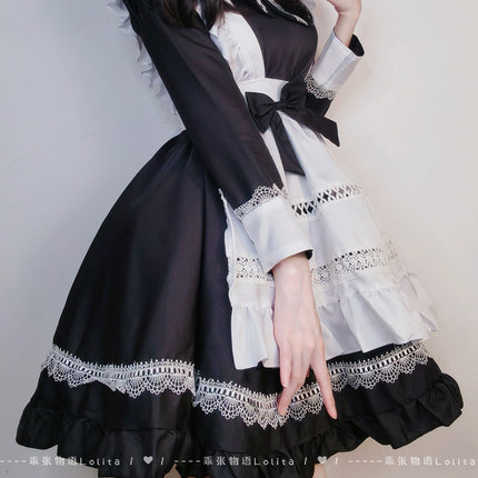 S-5XL British Aristocratic Elegance Gothic Maid Long-sleeved Dress Sexy Lolita