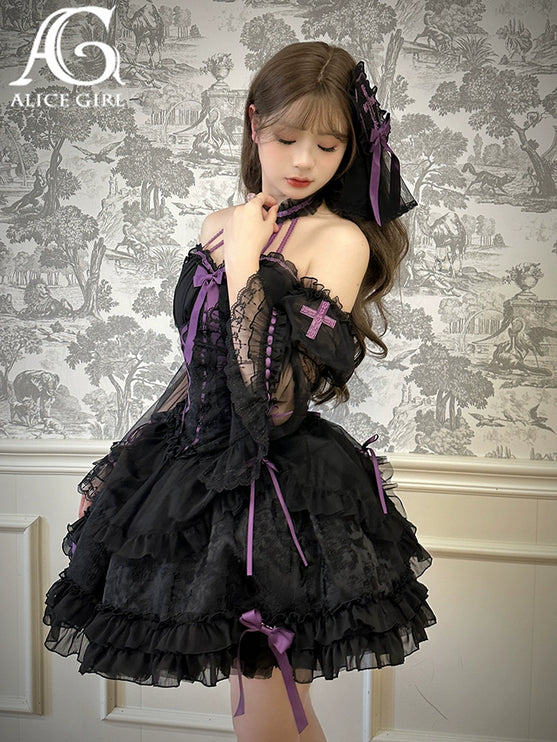 Fairy-Tale Ballet Doll Lolita Halter Dress with Corset Lace-Up and Ruffled Layers – Available in 8 Colors