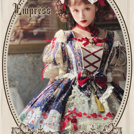 🌸Collector's Edition🌸Enchanted Snow White Print Apron OP Classical Doll Lolita Dress