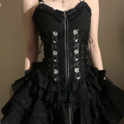 Summer of Roses JSK Gothic Dark Punk Black Lolita Dress