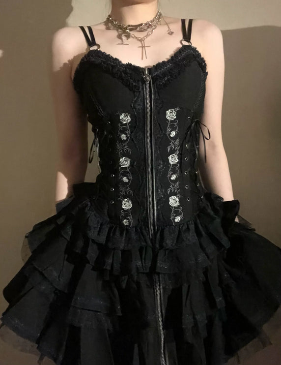 Summer of Roses JSK Gothic Dark Punk Black Lolita Dress