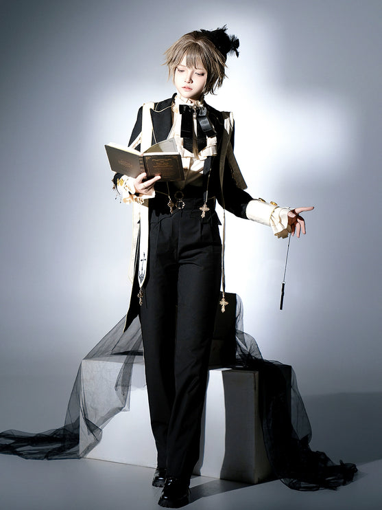 Priest Lolita long-sleeved coat, shirt, and pants — Ouji (prince-style), knight-inspired outfit