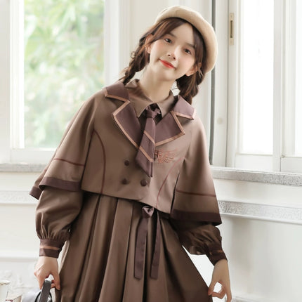 French Retro Lolita JK Dress Vintage Dress Cloak Suit