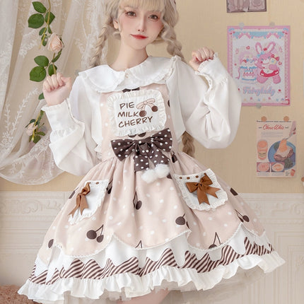 Cherry Delight Lolita JSK - Sweet Dessert-Inspired Princess Dress with Playful Bow Accents