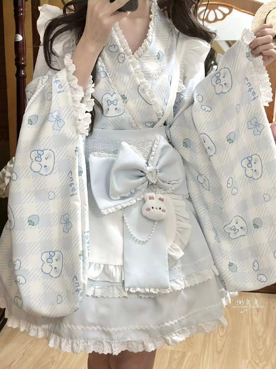 Colorful Fairy Tale Lolita Dress with Embroidery Details and Ruffled Skirt