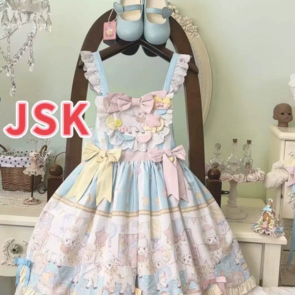 Cute lamb doll-like style sweet pink lolita jsk set