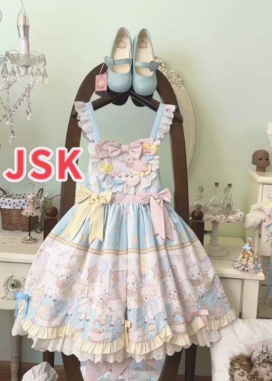 Cute lamb doll-like style sweet pink lolita jsk set