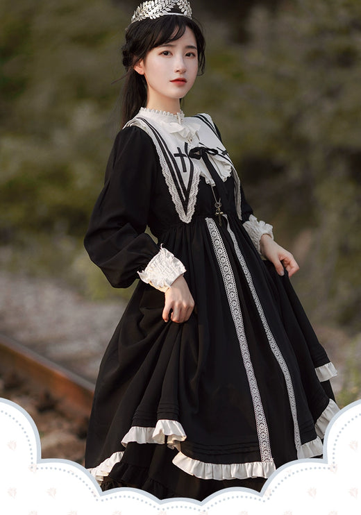 Ouji Large Hem CLA Series Nun Style OP Lolita Dress