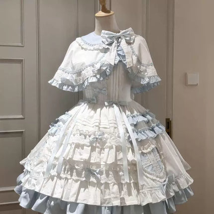 Lolita Dress with Delicate Layers, Ruffles and Bows, a Dreamy Fairy - tale Piece