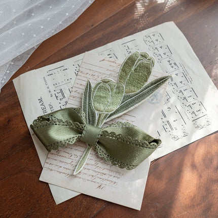 Sweet Lolita Dress - Light Green Layered Tulle Skirt with Lace & Embroidery