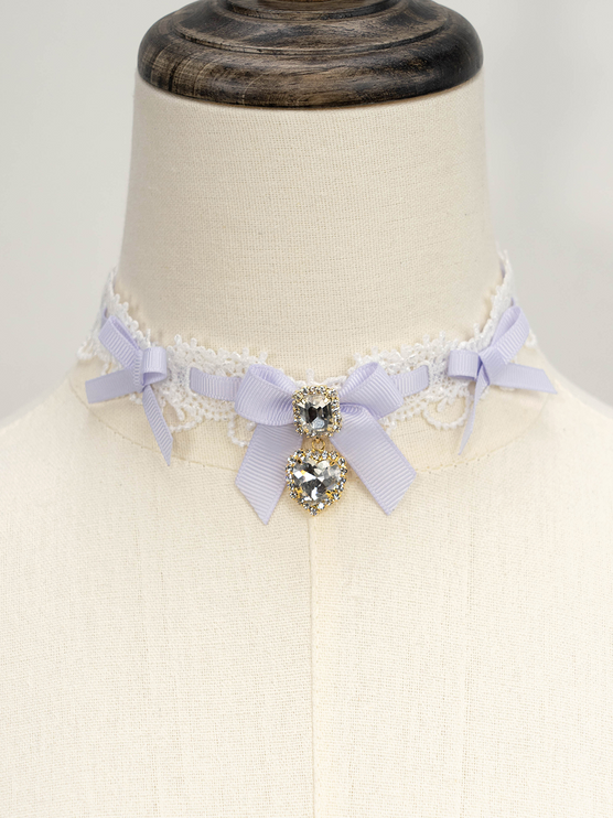 Edgy Punk Style Elaborate Double-Layer Necklace with Pearls and Gemstone Choker Lolita Collarbone Chain