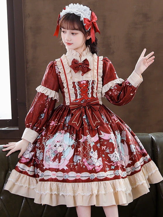 Japanese Style Girls' Lolita Dress - Big Kids Birthday Princess Dress Set, New Autumn Collection