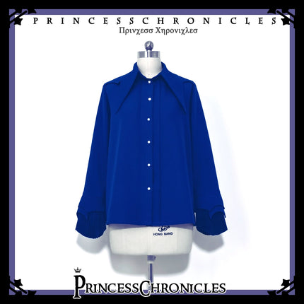 Pointed Collar Ouji Long Sleeve Lolita Little Prince Klein Blue Shirt