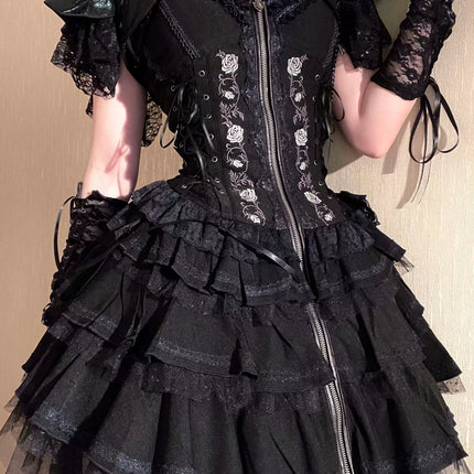 Summer of Roses JSK Gothic Dark Punk Black Lolita Dress