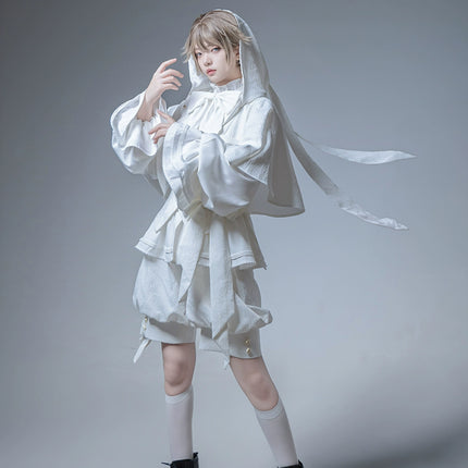 XS-2XL Vintage Prince Cape Coat with Bunny Ears Lolita Gown