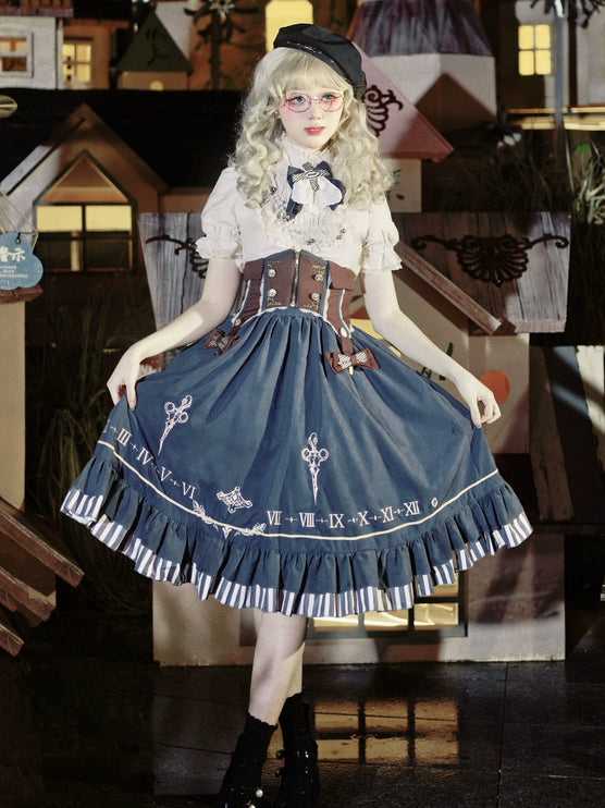 Whispers of Time in a Lolita Skirt: Steampunk Embroidery, Vintage Aesthetic