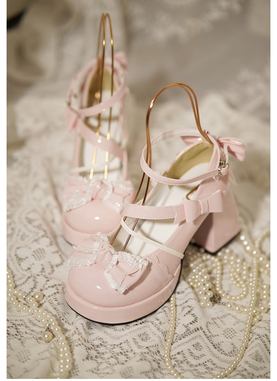 Mid-Heel Waterproof Lolita Shoes Cute Block-heeled Mary Jane shoes Pumps