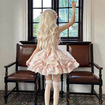 Sweet Strapless Princess Dress Gentle Cute Anime Style Lolita Dress