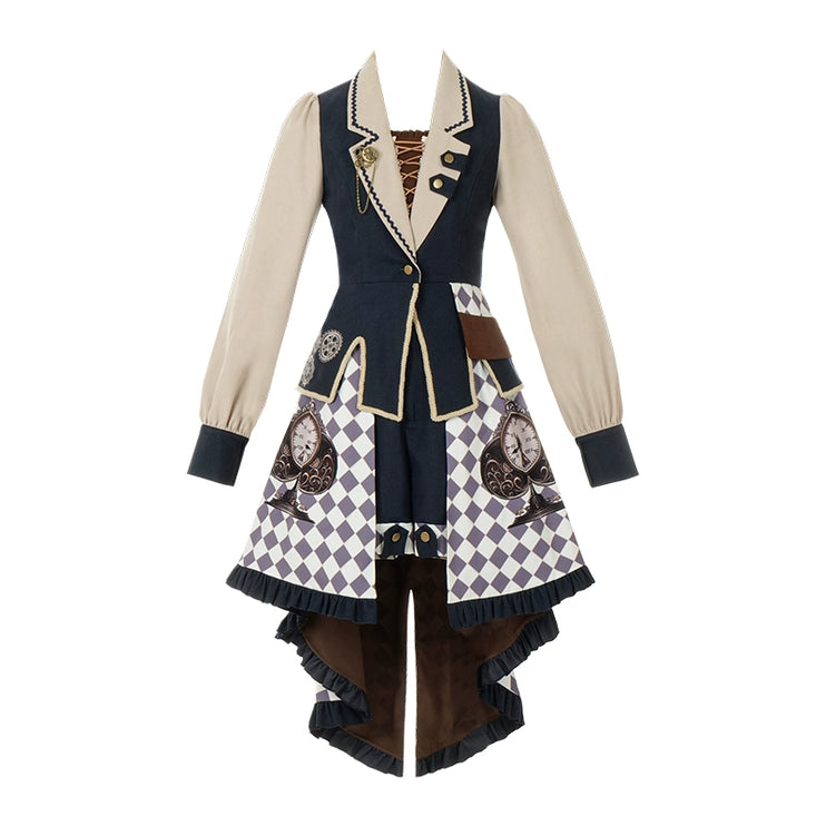 [Reverse Time Traveler] Original design steampunk print embroidery lolita fishtail set autumn/winter