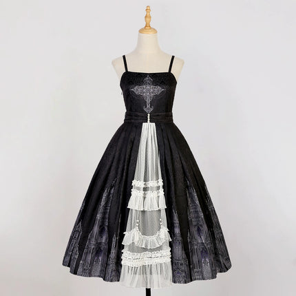 Original Silent Gothic Cathedral Daily Gothic Retro Dark Cla Lolita with Cape