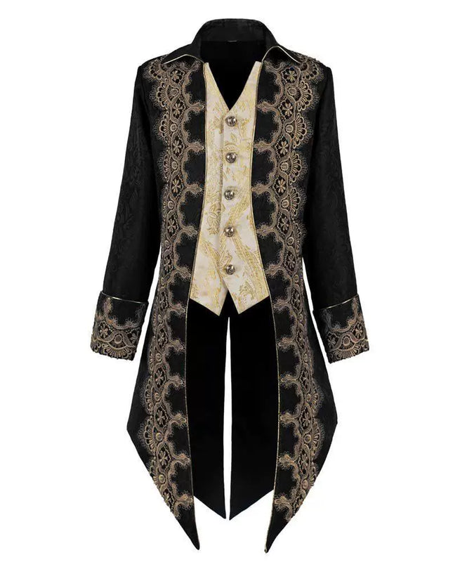 S-XXXL Halloween European Court Prince Outfit Vintage Tailcoat Medieval Gothic Ouji Coat
