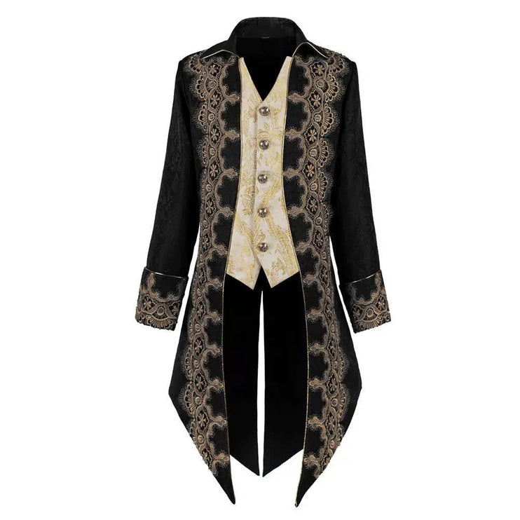 S-XXXL Halloween European Court Prince Outfit Vintage Tailcoat Medieval Gothic Ouji Coat