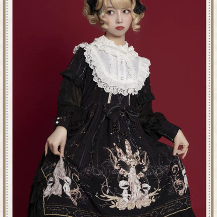 Original Lolita "Reunion with the World" OP Long-Sleeve Elegant Daily Dress