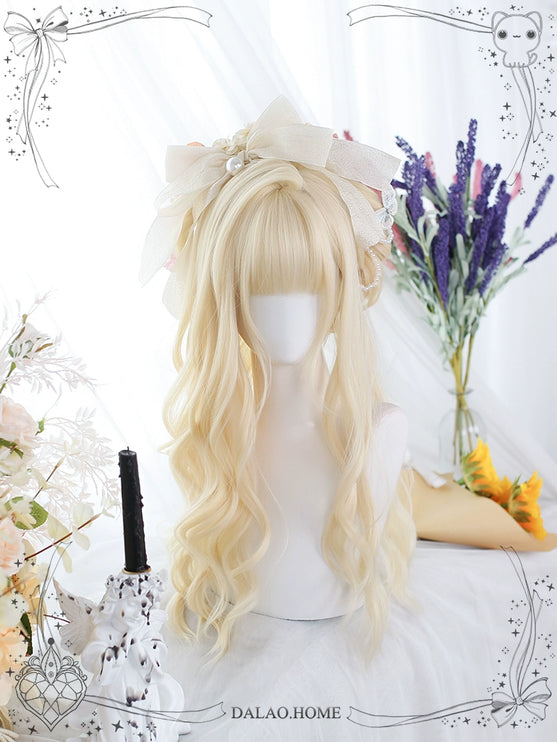 Soft Matte Pastel Golden Lolita Wig with Layered Ends Long Curly Hair