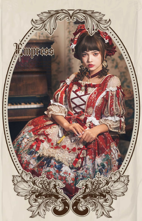 🌸Collector's Edition🌸Enchanted Snow White Print Apron OP Classical Doll Lolita Dress