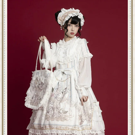 Original Lolita "Reunion with the World" OP Long-Sleeve Elegant Daily Dress