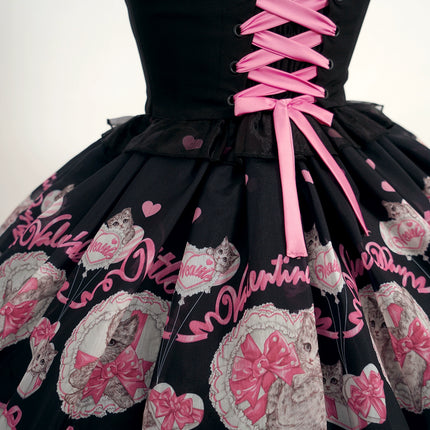 3 Colors Available Kitten Heart Lolita JSK & OP - Sweet Classic Bow Edition