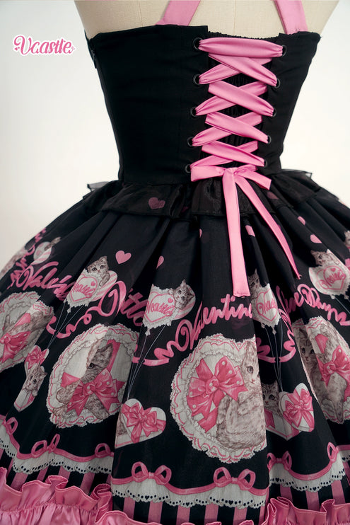 3 Colors Available Kitten Heart Lolita JSK & OP - Sweet Classic Bow Edition