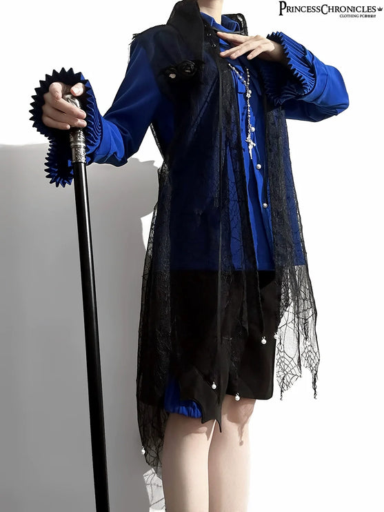 Pointed Collar Ouji Long Sleeve Lolita Little Prince Klein Blue Shirt