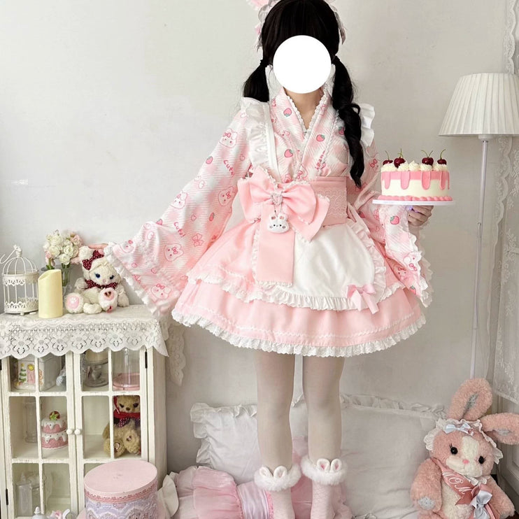 Colorful Fairy Tale Lolita Dress with Embroidery Details and Ruffled Skirt