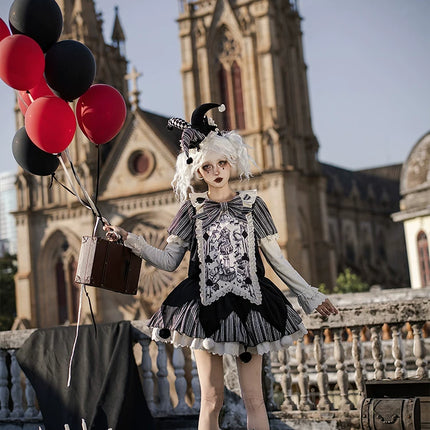Lolita Delight: Exquisite Black & Red Dresses with Whimsical Patterns and Charming Details