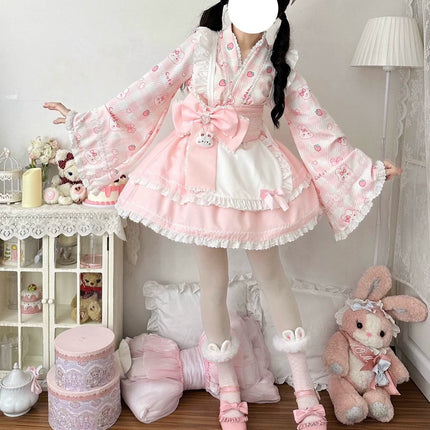 Colorful Fairy Tale Lolita Dress with Embroidery Details and Ruffled Skirt