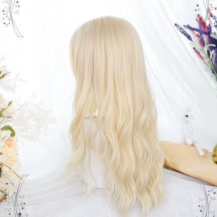 Soft Matte Pastel Golden Lolita Wig with Layered Ends Long Curly Hair