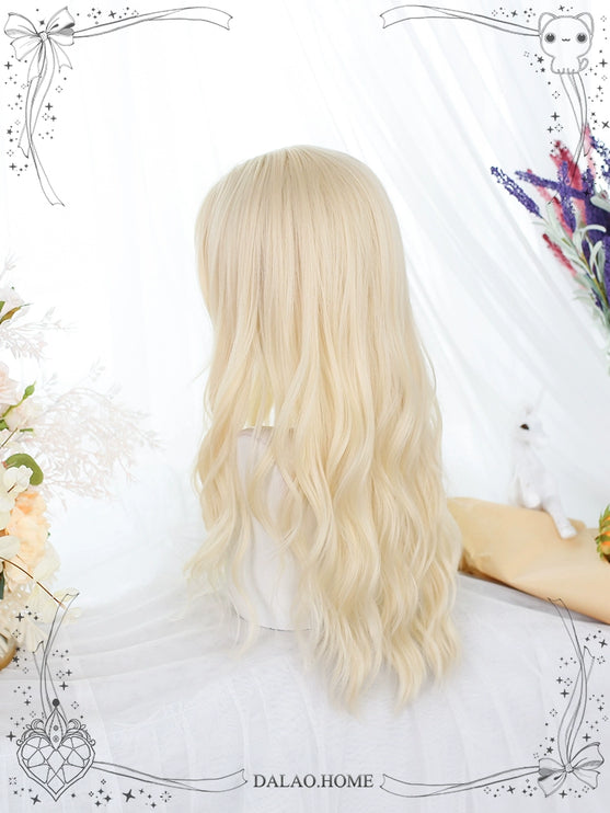 Soft Matte Pastel Golden Lolita Wig with Layered Ends Long Curly Hair