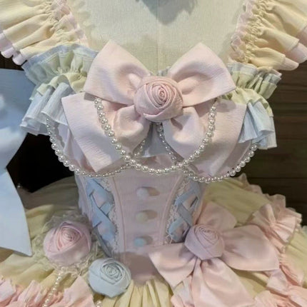 Elegant Lolita Style! Light Purple Princess Dress with Pearl Embellishments, Big Skirt Flare – Birthday Party Dress