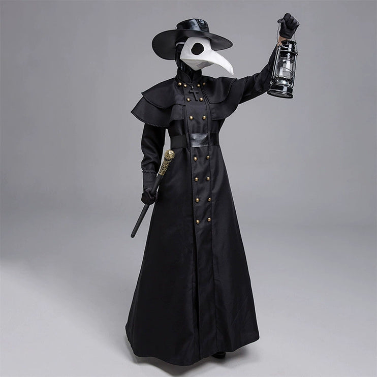 S-4XL Halloween Birdman Costume - Crow Long Beak Medieval Steampunk Plague Doctor Outfit