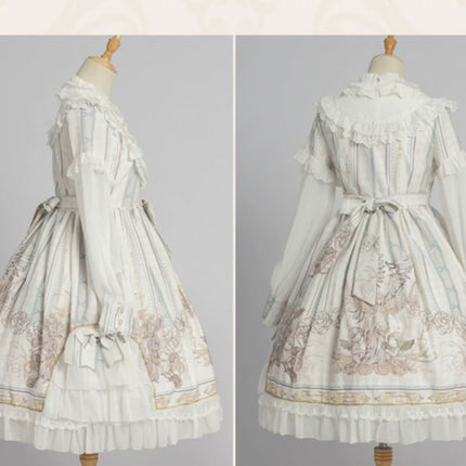 Original Lolita "Reunion with the World" OP Long-Sleeve Elegant Daily Dress