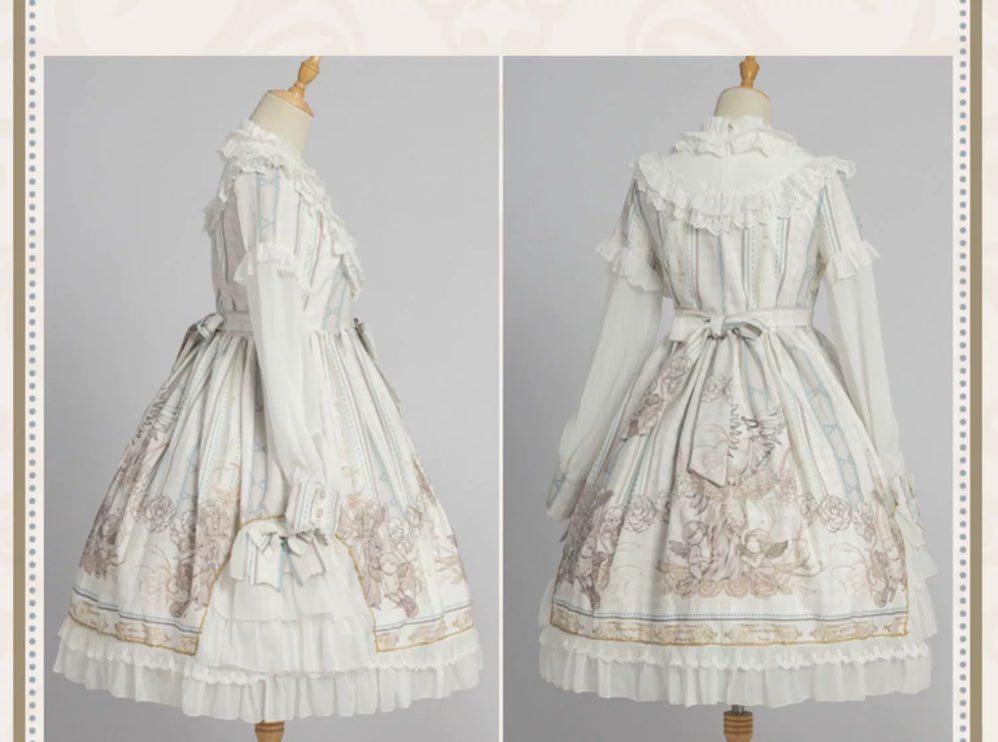 Original Lolita "Reunion with the World" OP Long-Sleeve Elegant Daily Dress