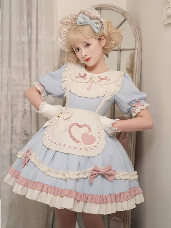 Lolita Cute Sweet Maid-Inspired Puff Short Sleeve Princess OP Lolita Dress
