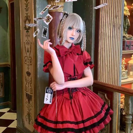 Regal Doll Lolita Set - Vintage-Inspired Cape and Corset Dress Ensemble