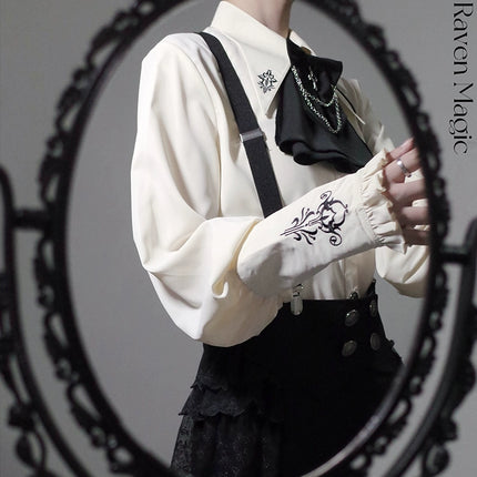 Original Lolita Prince-Style Cape Shirt + Overall Dress Set – Fantasy Gothic Lolita Costume for Cosplay or Daily Wear